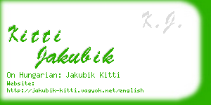 kitti jakubik business card
